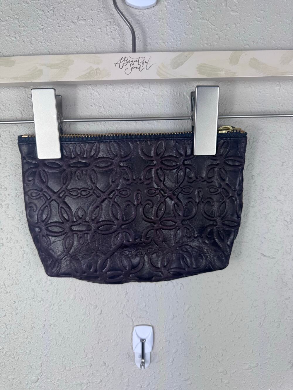 Alex and Ani Leather Zipper Pouch